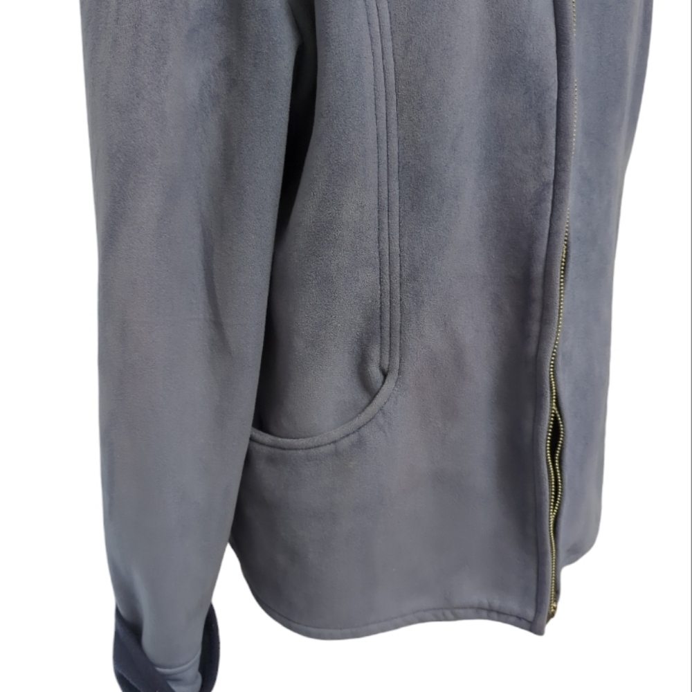 Juliet Michelle by Adler Beige Faux Suede Fleece Lining Womens Jacket Size XL - Picture 3 of 5